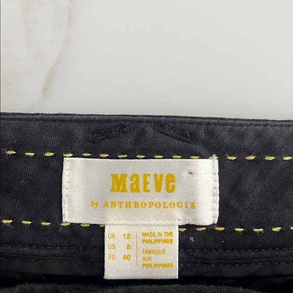 Maeve by Anthropologie Essential Kick Flare Crop Black Pants Sz 8 - Picture 2 of 14